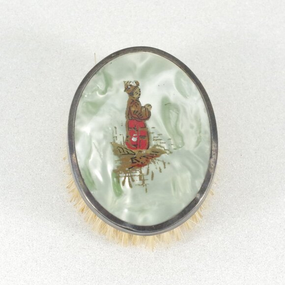 Antique Sterling Silver and Celluloid Clothes Brush Orientalist Style 1902 - Picture 1 of 5